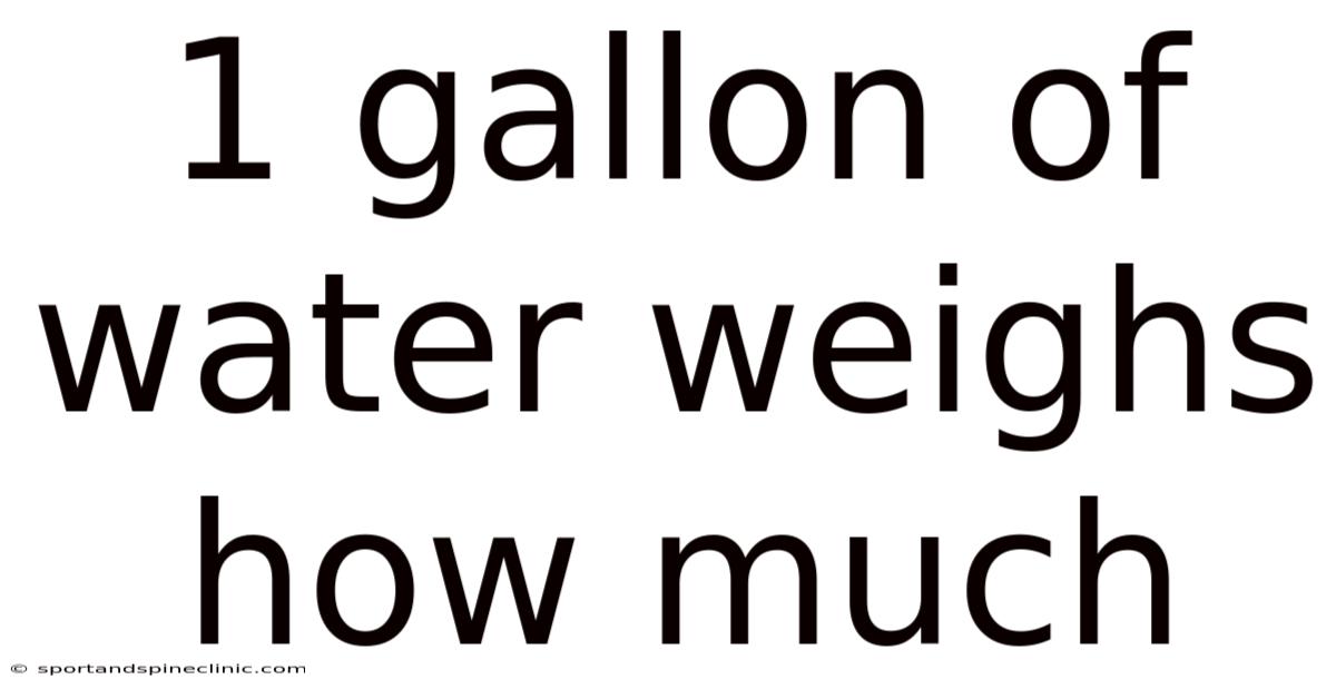 1 Gallon Of Water Weighs How Much
