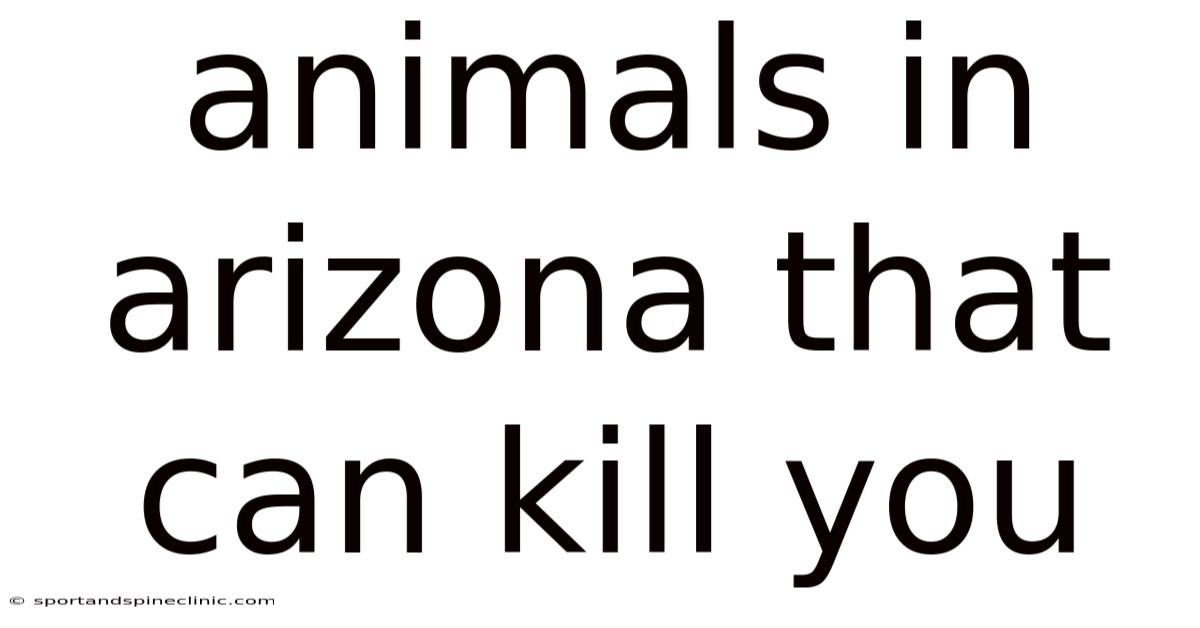 Animals In Arizona That Can Kill You