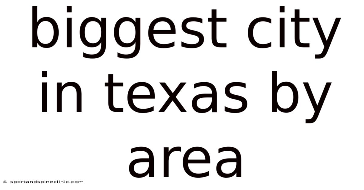 Biggest City In Texas By Area