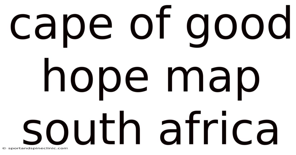 Cape Of Good Hope Map South Africa