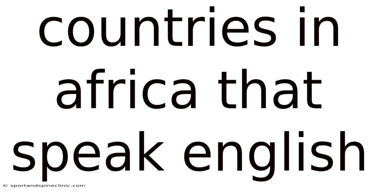 Countries In Africa That Speak English
