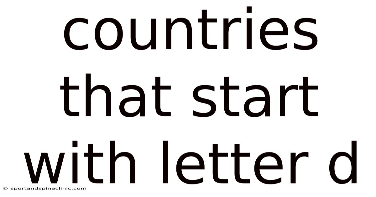 Countries That Start With Letter D