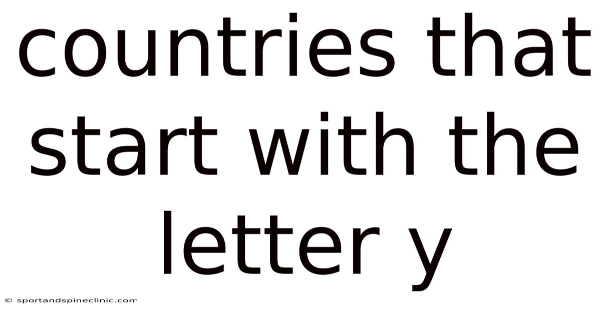 Countries That Start With The Letter Y