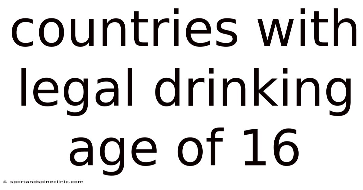 Countries With Legal Drinking Age Of 16