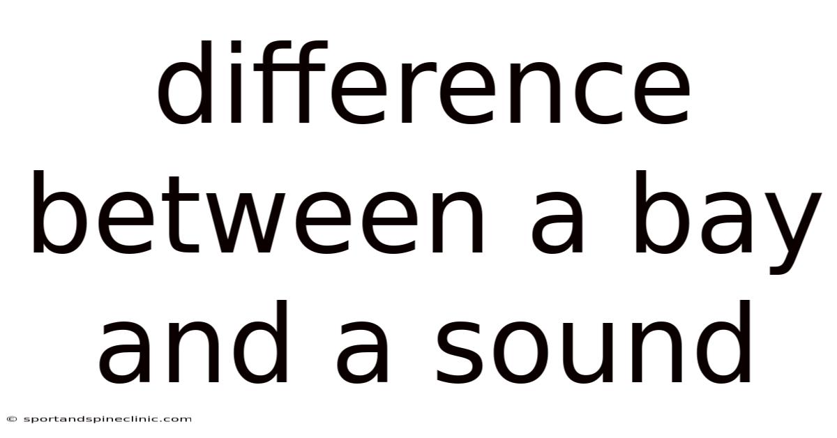 Difference Between A Bay And A Sound
