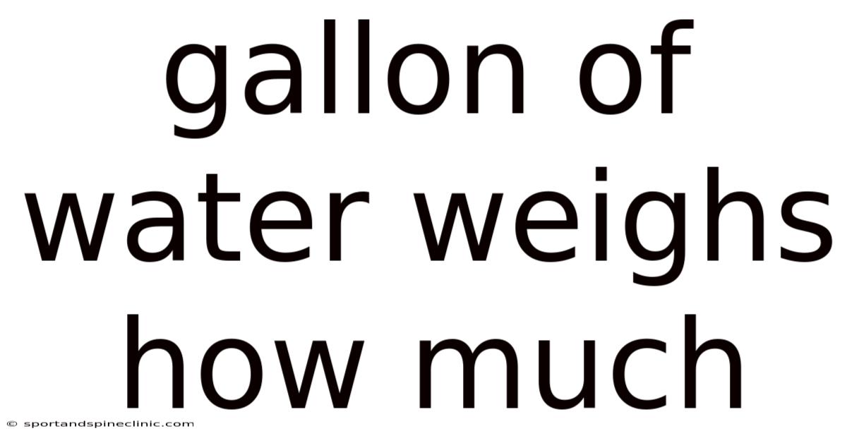 Gallon Of Water Weighs How Much