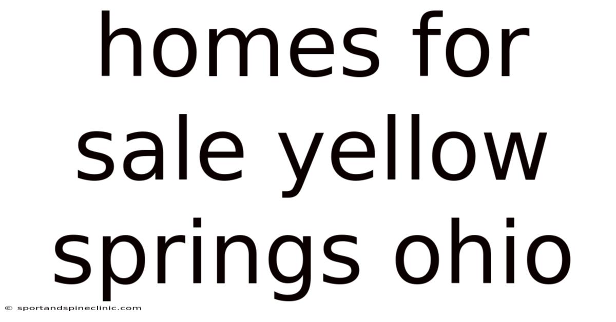 Homes For Sale Yellow Springs Ohio