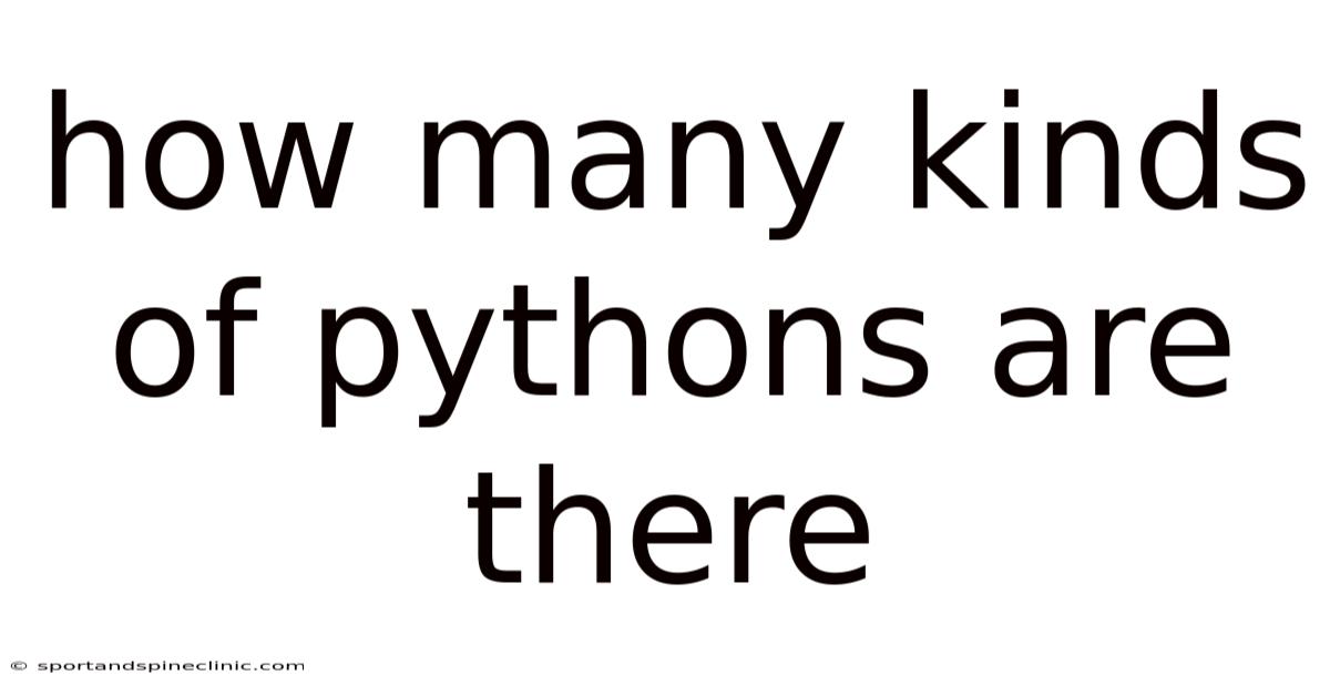 How Many Kinds Of Pythons Are There