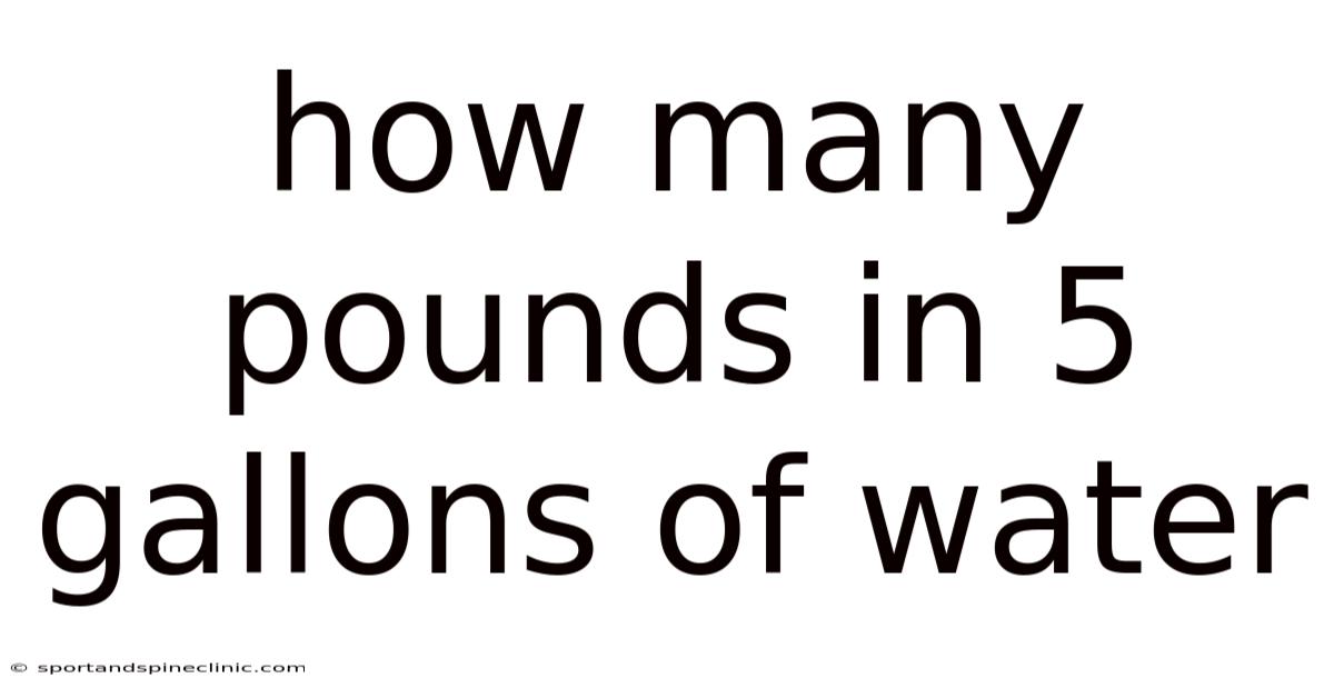How Many Pounds In 5 Gallons Of Water
