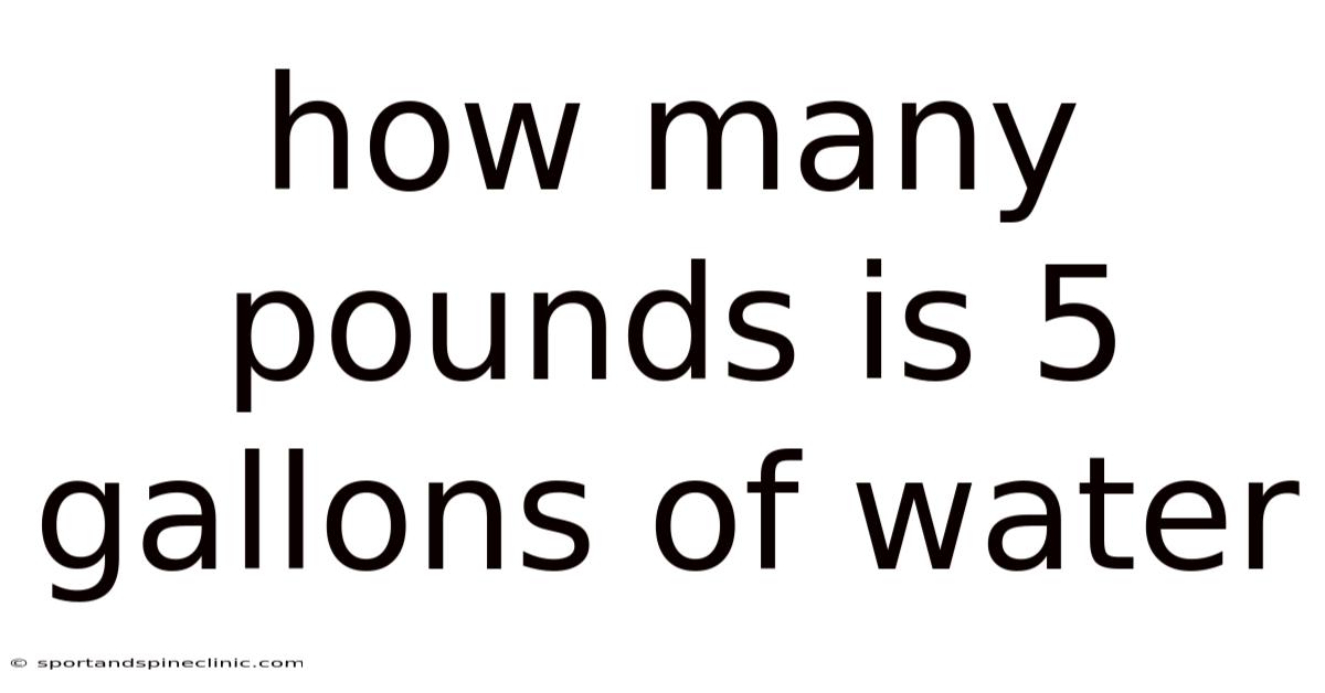 How Many Pounds Is 5 Gallons Of Water