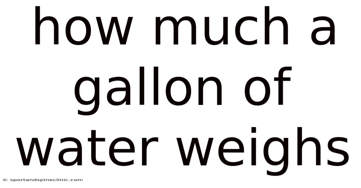 How Much A Gallon Of Water Weighs