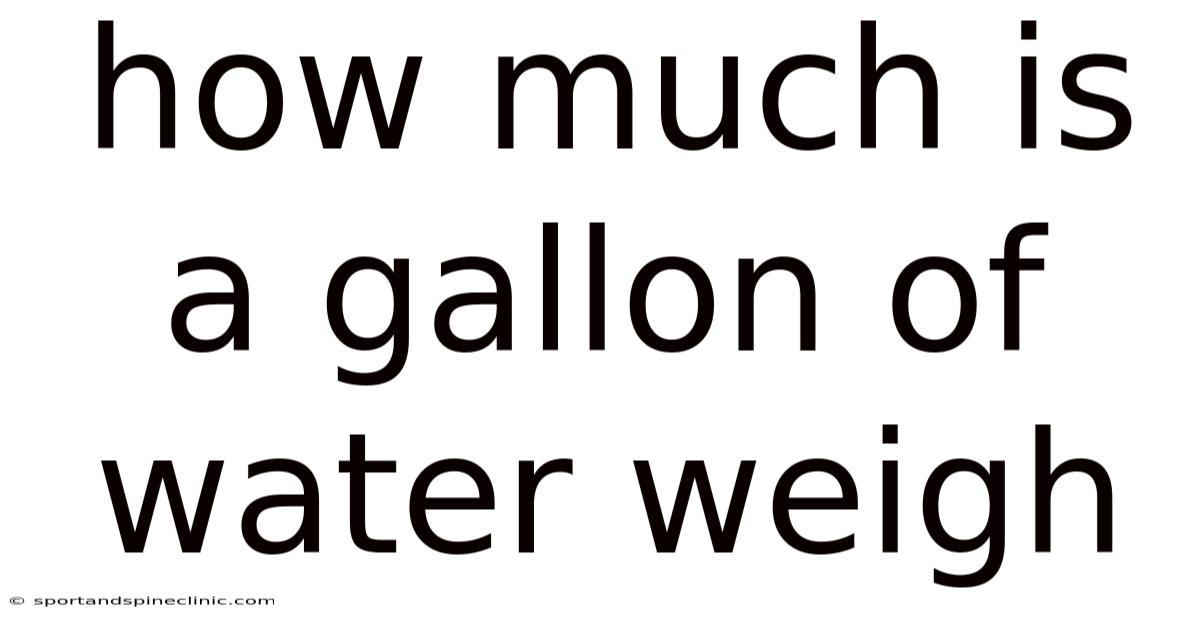 How Much Is A Gallon Of Water Weigh