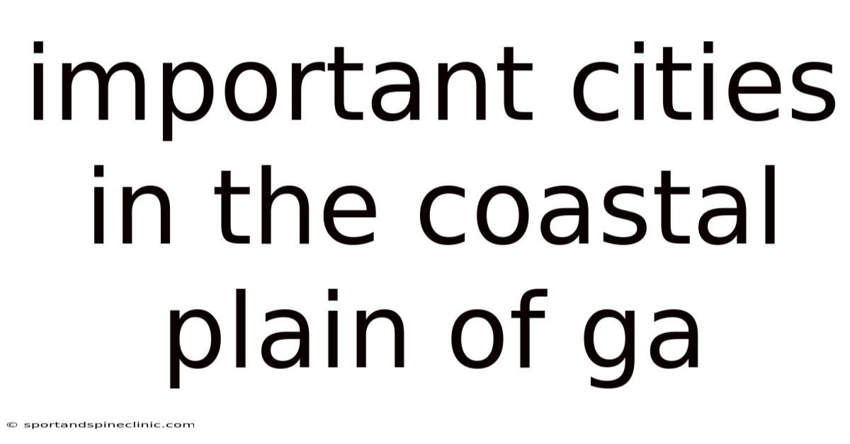 Important Cities In The Coastal Plain Of Ga