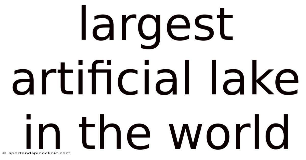 Largest Artificial Lake In The World