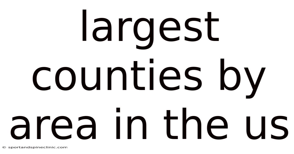 Largest Counties By Area In The Us