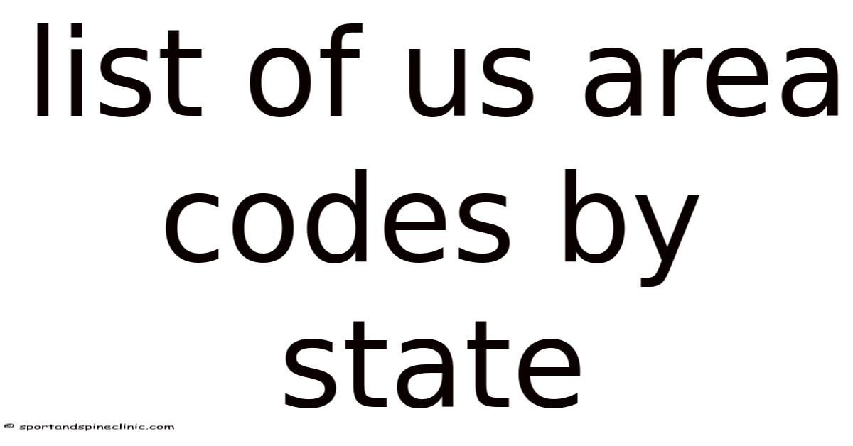 Est Area Code List Of Us Area Codes By State