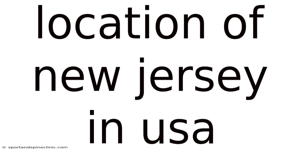 Location Of New Jersey In Usa