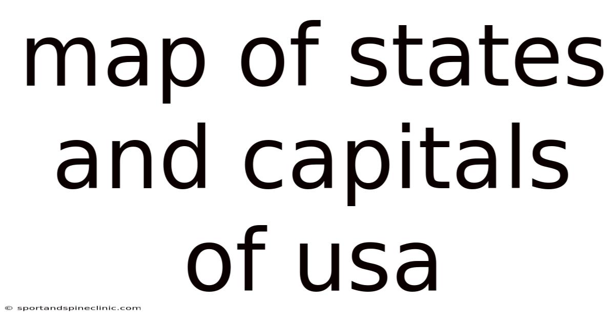 Map Of States And Capitals Of Usa