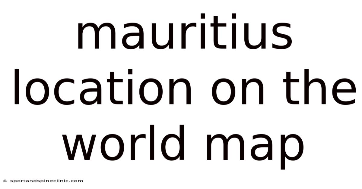 Mauritius Location On The World Map
