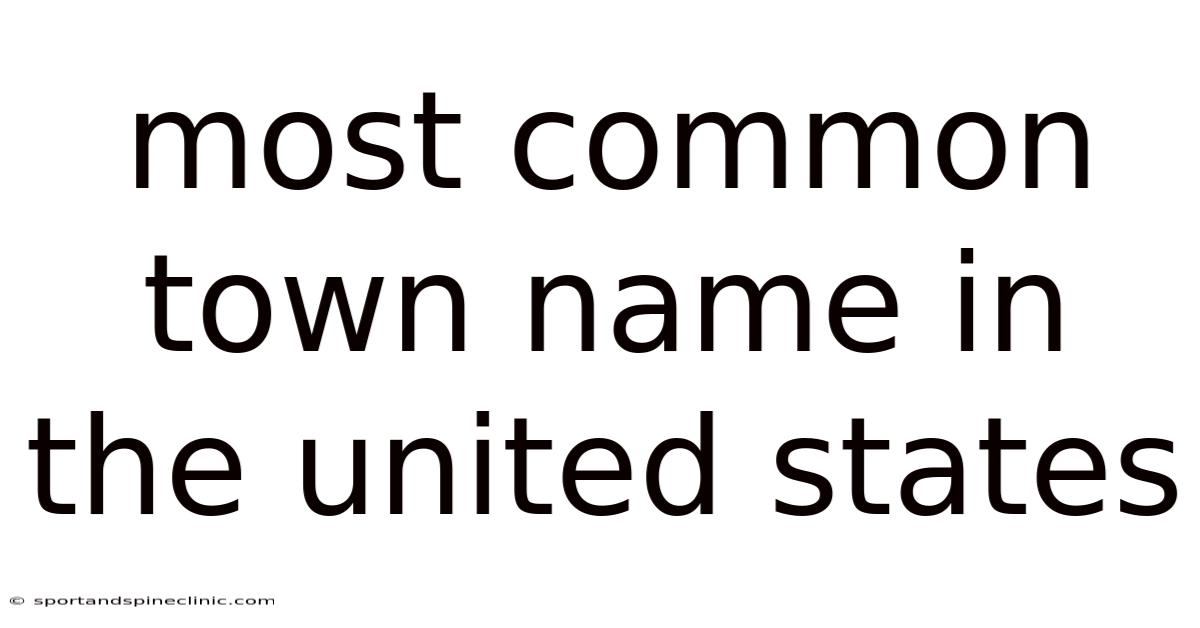 Most Common Town Name In The United States