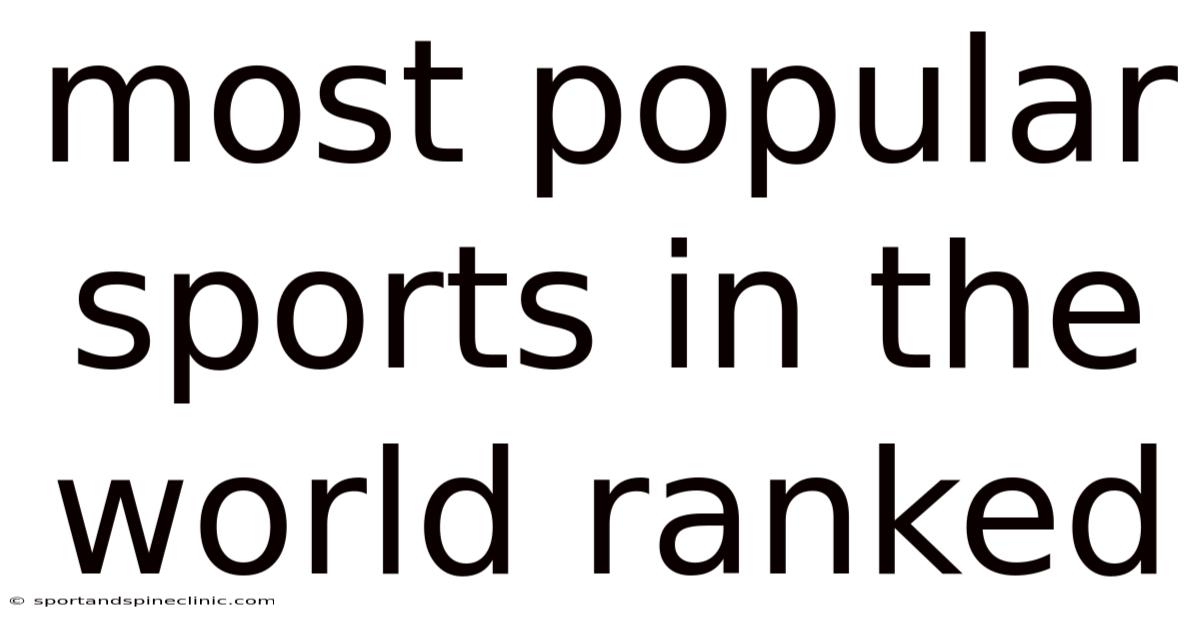 Most Popular Sports In The World Ranked
