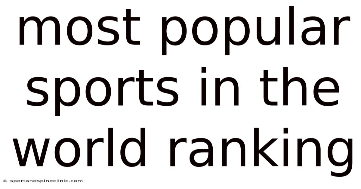 Most Popular Sports In The World Ranking