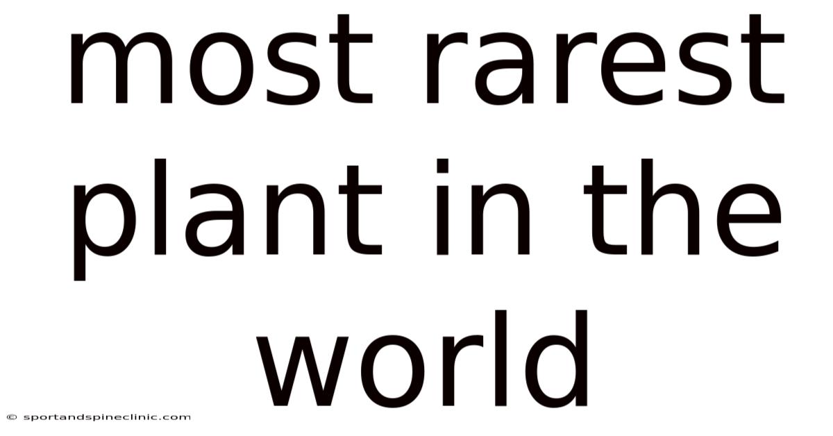Most Rarest Plant In The World