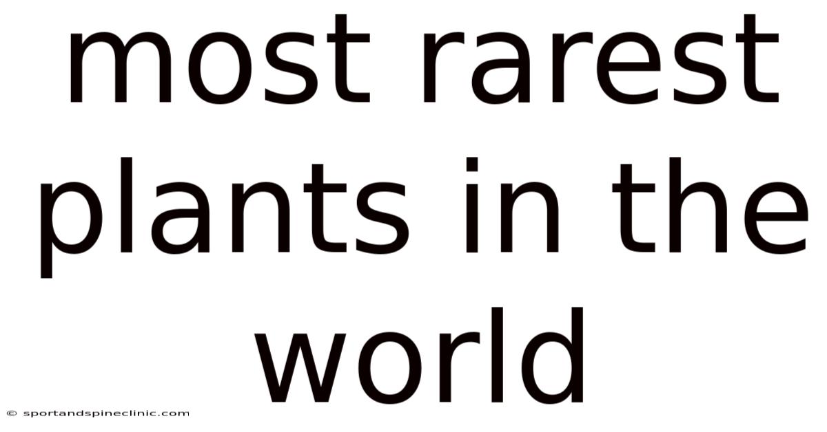 Most Rarest Plants In The World