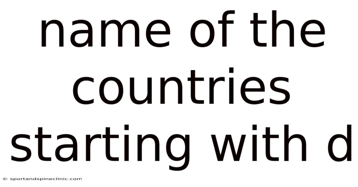 Name Of The Countries Starting With D