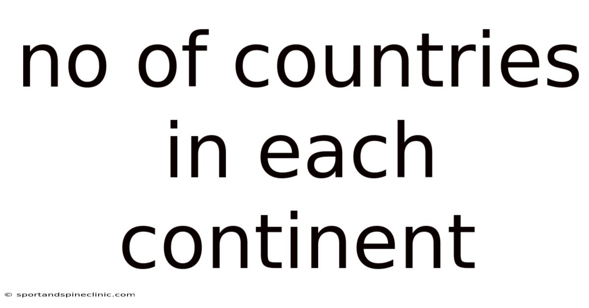 No Of Countries In Each Continent