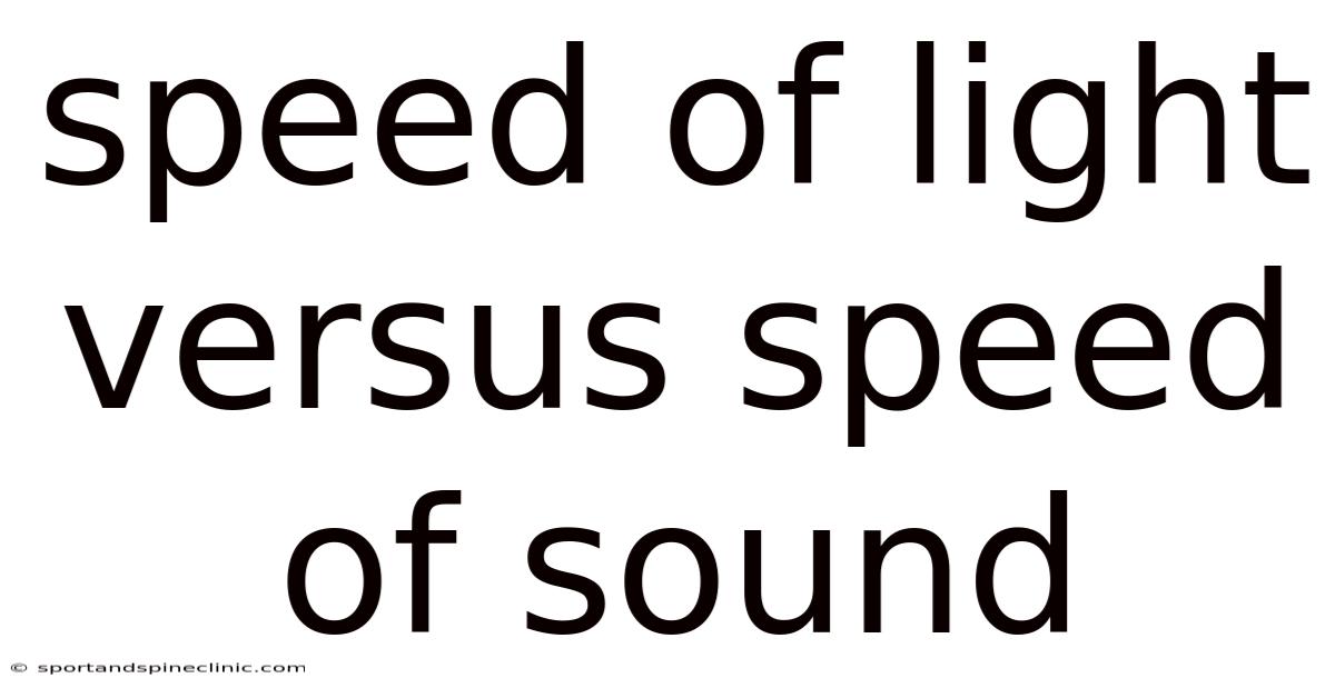 Speed Of Light Versus Speed Of Sound