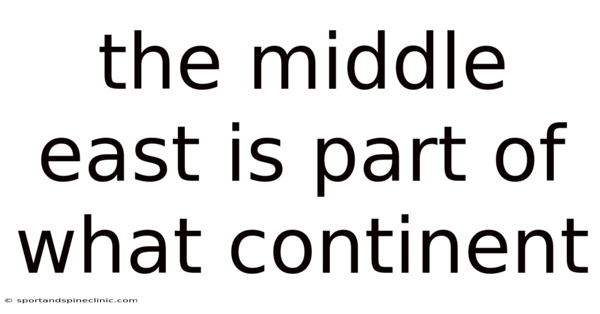 The Middle East Is Part Of What Continent