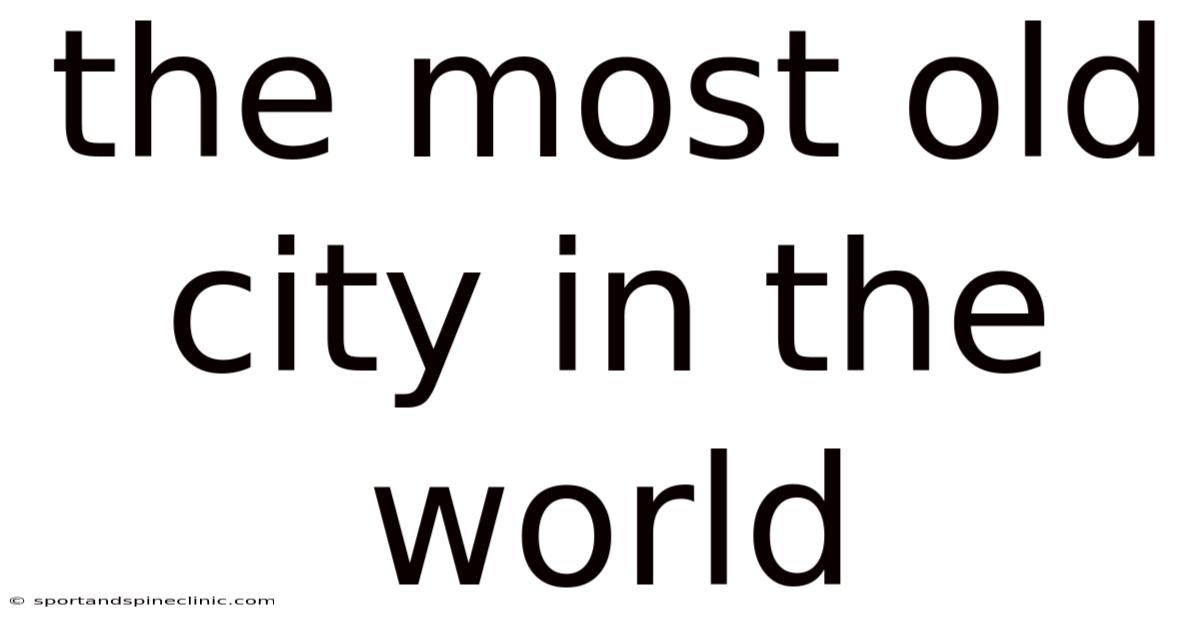 The Most Old City In The World