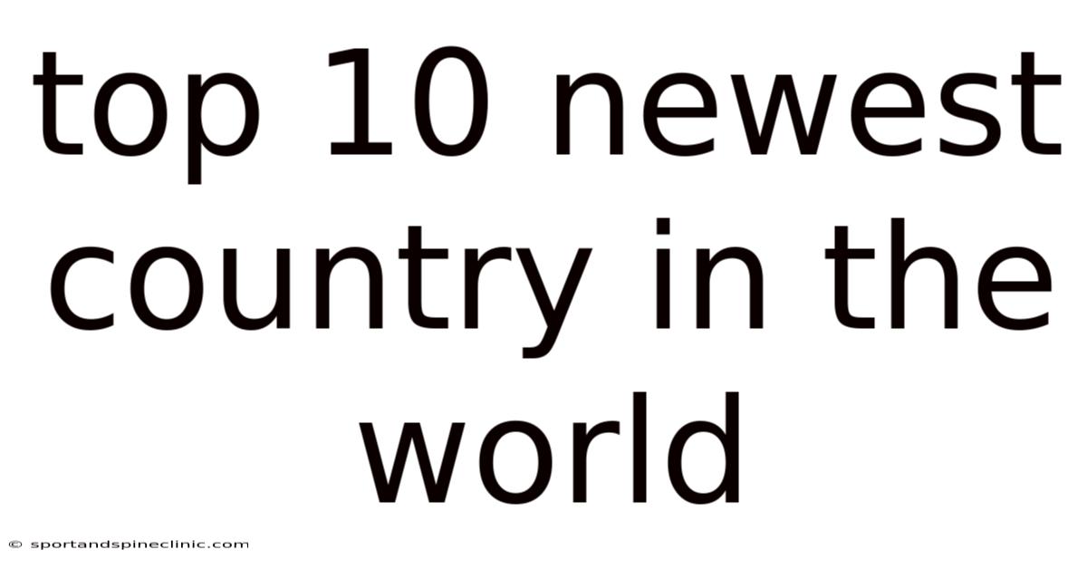 Top 10 Newest Country In The World