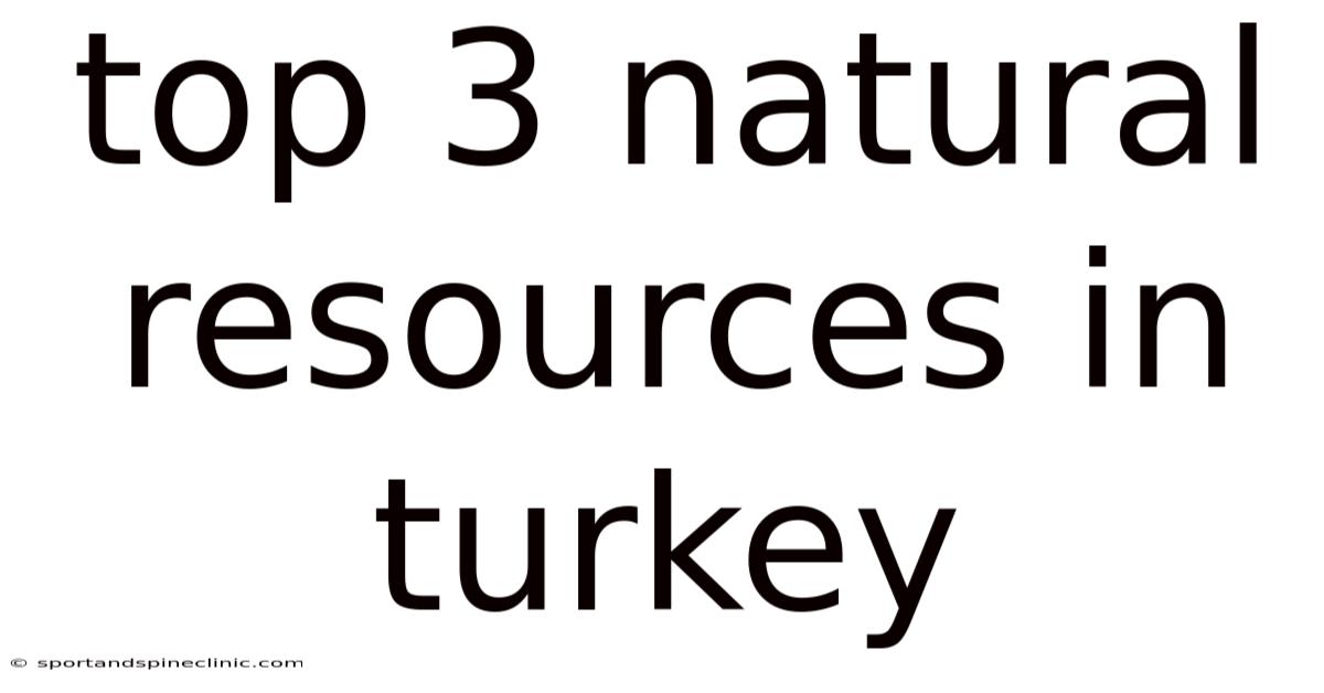 Top 3 Natural Resources In Turkey