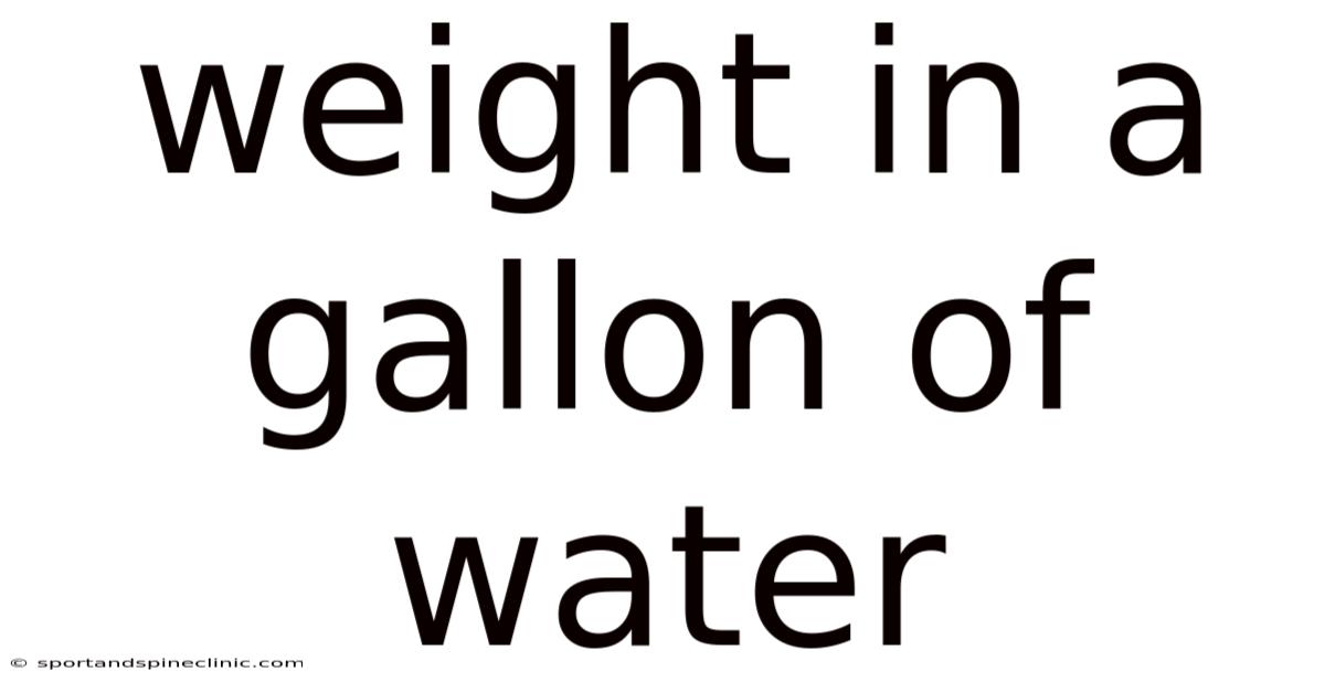 Weight In A Gallon Of Water