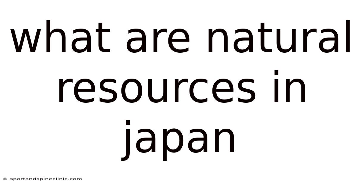 What Are Natural Resources In Japan