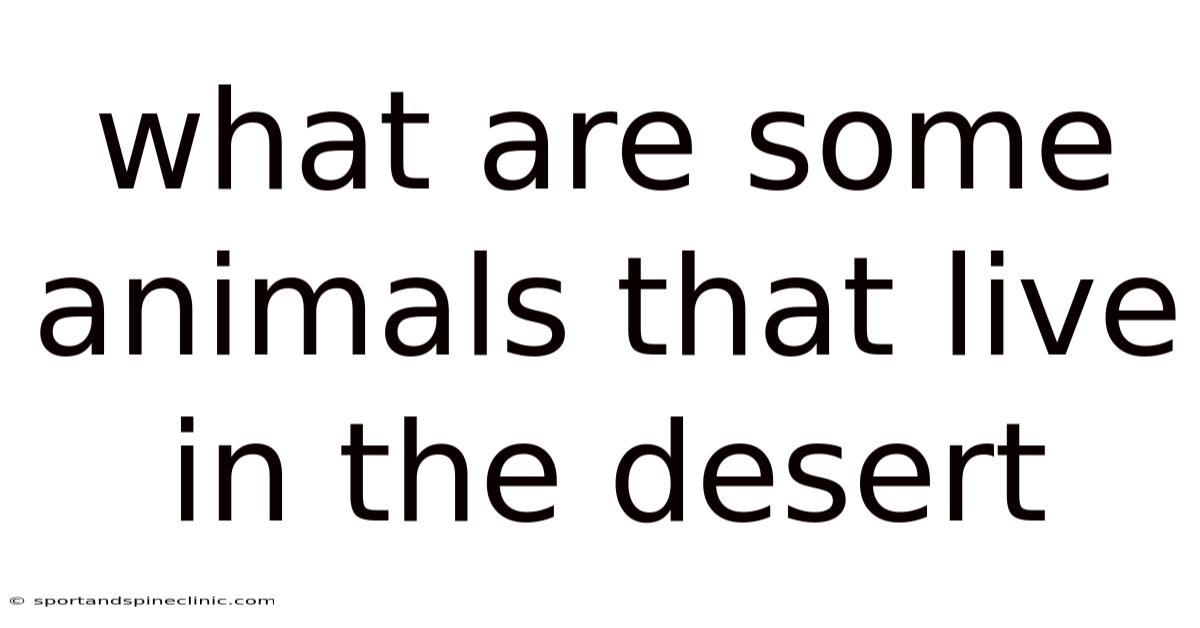 What Are Some Animals That Live In The Desert