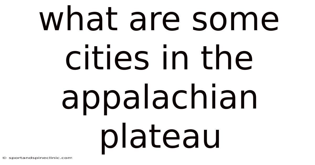 What Are Some Cities In The Appalachian Plateau