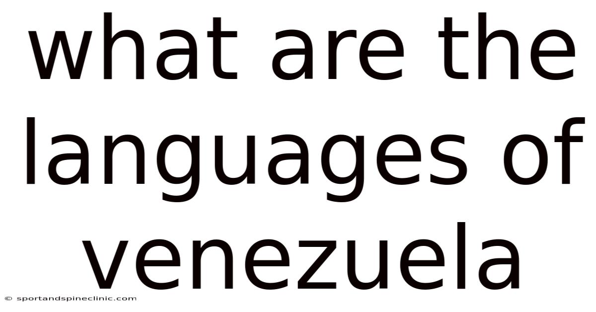 What Are The Languages Of Venezuela