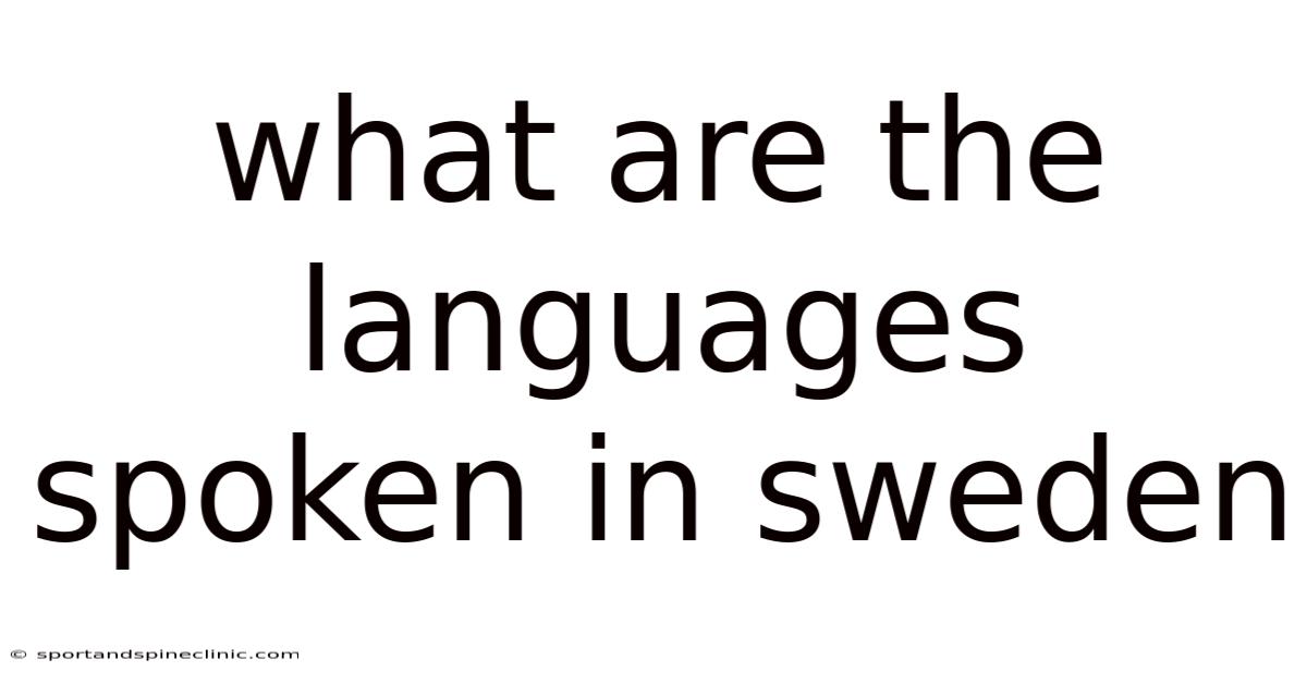 What Are The Languages Spoken In Sweden