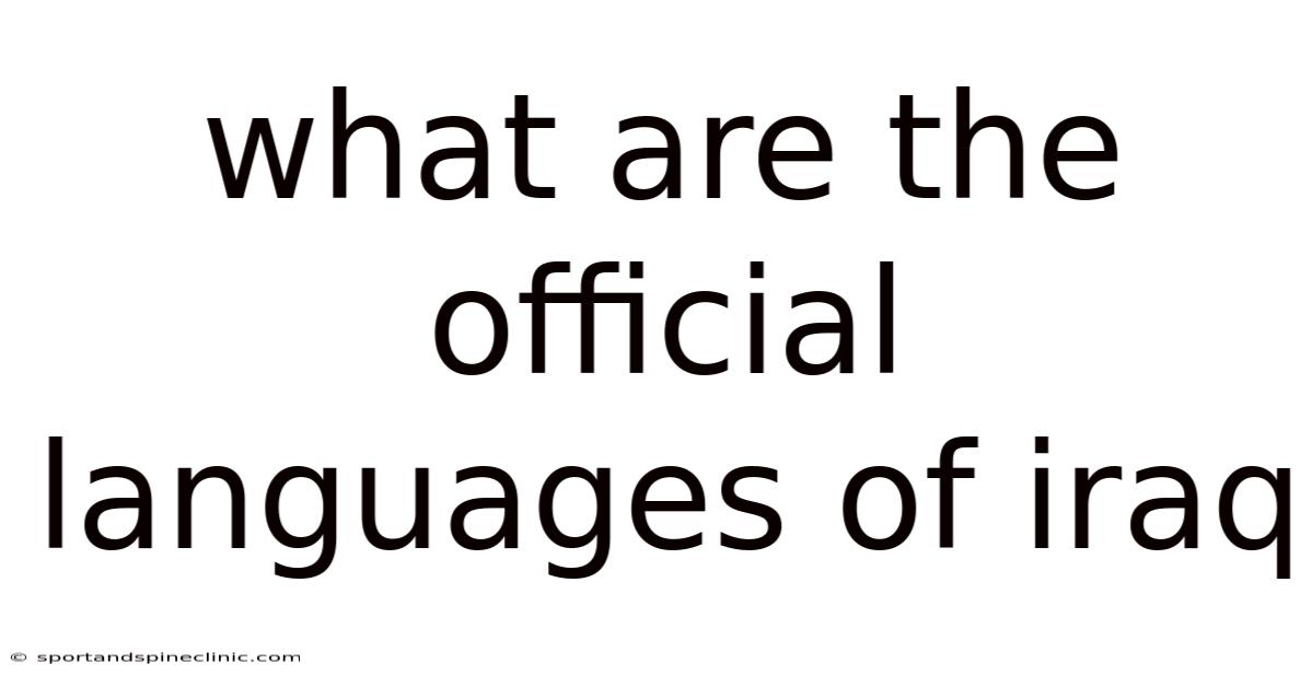 What Are The Official Languages Of Iraq