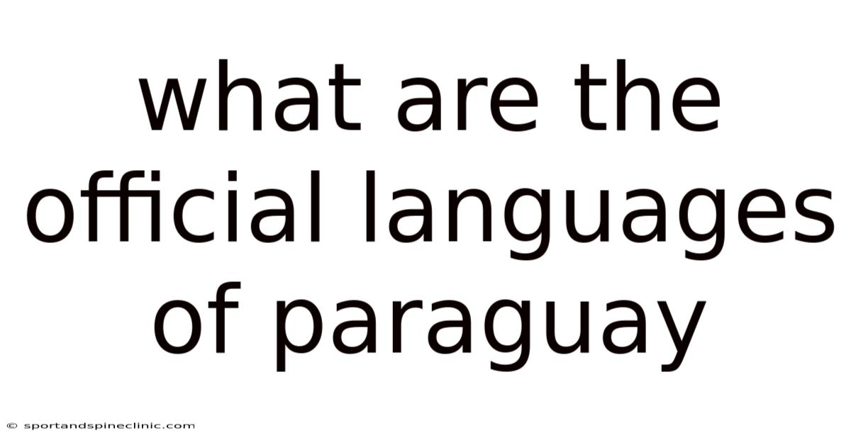 What Are The Official Languages Of Paraguay