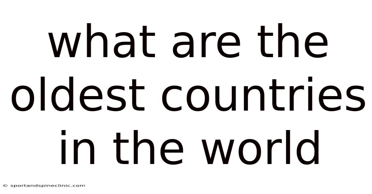 What Are The Oldest Countries In The World