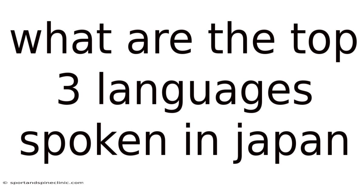 What Are The Top 3 Languages Spoken In Japan
