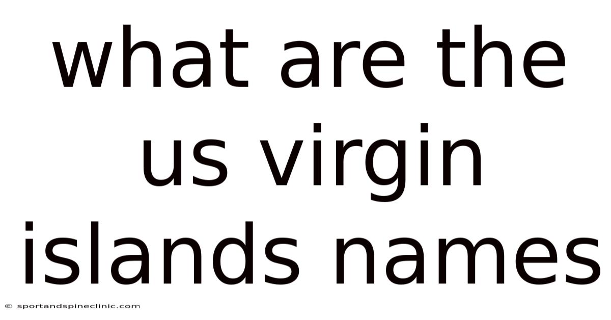 What Are The Us Virgin Islands Names