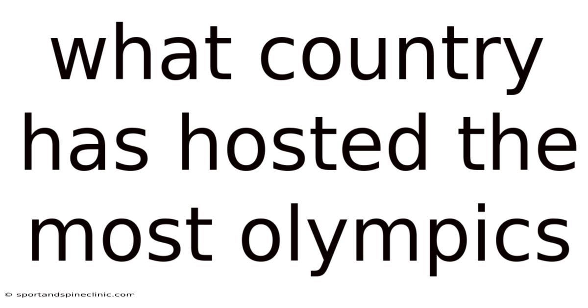 What Country Has Hosted The Most Olympics