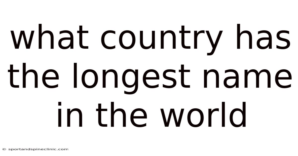 What Country Has The Longest Name In The World