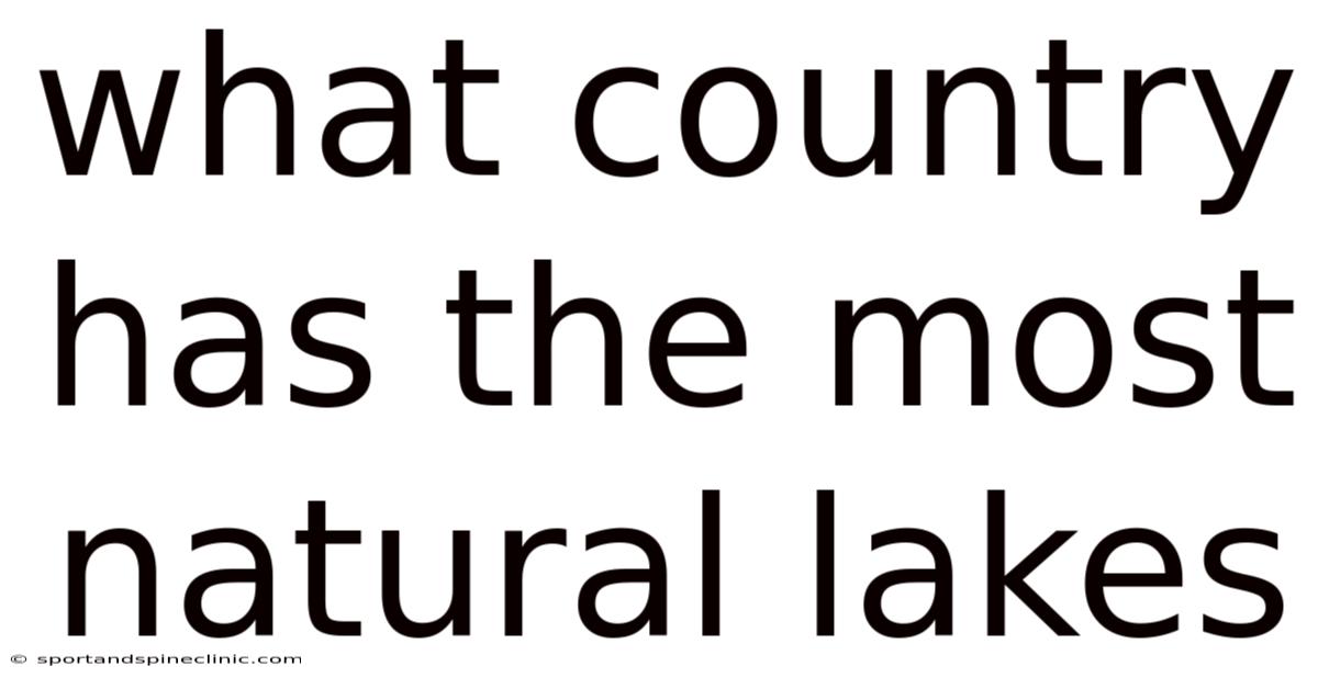 What Country Has The Most Natural Lakes