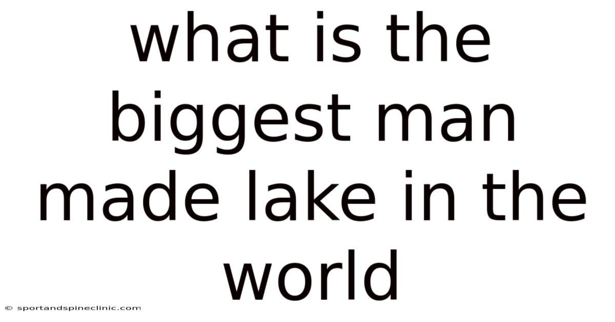 What Is The Biggest Man Made Lake In The World